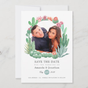 Aquarell Sukkulenten Hochzeit Save The Date