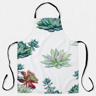 Aquarell Sukkulenten nahtloses Muster, Echeveria Schürze