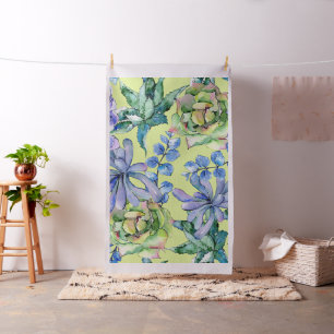 Aquarell Sukkulenten Pflanzen Stoff