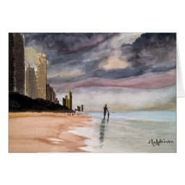 AQUARELL-   SURFER-PARADIES Queensland Australien