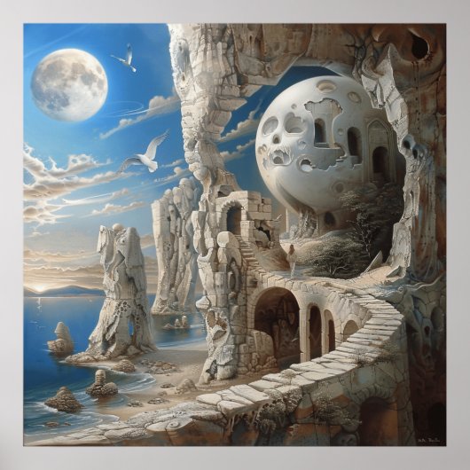 Aquarell-Surrealismus-Kunstposter Poster (Vorne)