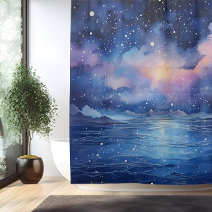 Aquarell-Surrealistische Himmelslandschaft mit Mee Duschvorhang