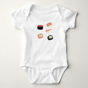 Aquarell Sushi Gurken Rolls Baby Bodysuit Strampler