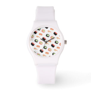 Aquarell Sushi Lachs Gurken Rolls Armbanduhr