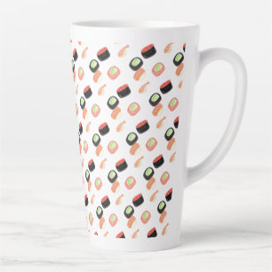 Aquarell Sushi-Rollen Gurke Lachs Milchtasse