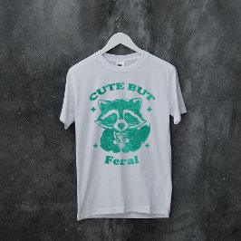 Aquarell Süß aber wild lustiger Waschbär T-Shirt
