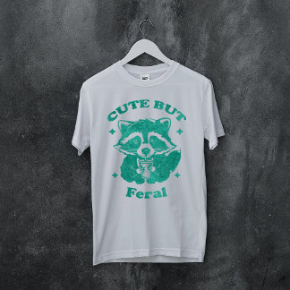 Aquarell Süß aber wild lustiger Waschbär T-Shirt