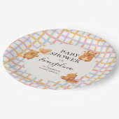 Aquarell Süße Capy Capybara Baby Shower Pappteller (Schrägansicht)