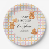Aquarell Süße Capy Capybara Baby Shower Pappteller (Vorderseite)