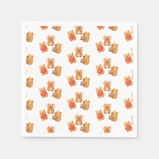 Aquarell Süße Capy Capybara Serviette (Vorderseite)