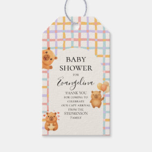Aquarell Süße Capybara-Baby-Party Geschenkanhänger