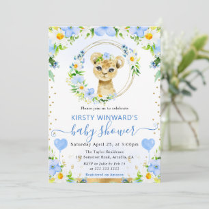 Aquarell Süße Dschungel-Löwe-Baby-Party Einladung