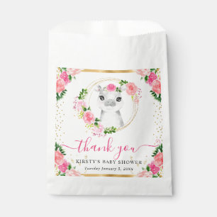 Aquarell Süße Dschungel Nilpferd Floral Baby Showe Geschenktütchen