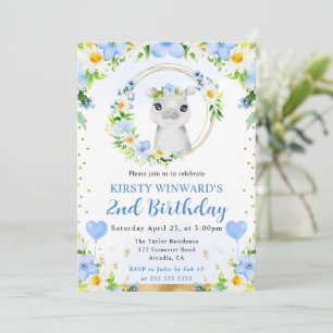 Aquarell Süße Dschungel Nilpferd Kinder Geburtstag Einladung