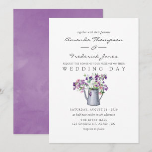 Aquarell Süße Erbsen Florale Hochzeit Einladung