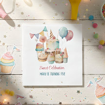 Aquarell Süße Feier Kindergeburtstag