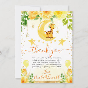 Aquarell Süße Florale Giraffe Baby Shower Dankeskarte