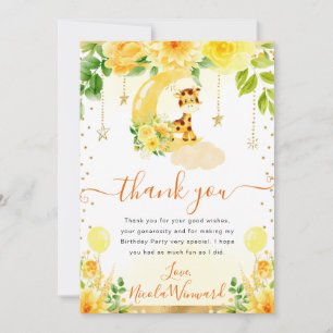 Aquarell Süße Florale Giraffe Geburtstag Dankeskarte