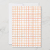 Aquarell Süsse Pie Orange Gingham Baby Dusche Einladung (Rückseite)