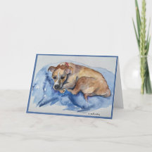 Aquarell süße Rettungshund-Karte
