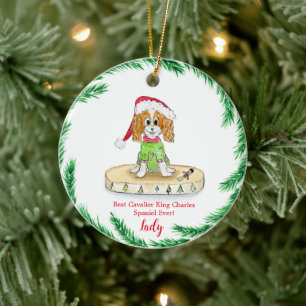 Aquarell Süßer Cavalier King Charles Spaniel Keramik Ornament