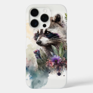 Aquarell Süßer Waschbär Frühlingsblumen iPhone 16 Pro Hülle