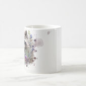 Aquarell Süßer Waschbär Frühlingsblumen Kaffeetasse (Mittel)
