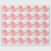 Aquarell Süßes Rosa Herz Geschenkpapier (Flach)