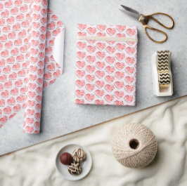 Aquarell Süßes Rosa Herz Geschenkpapier