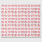 Aquarell Süßes Rosa Herz Geschenkpapier (Flach)