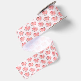 Aquarell Süßes Rosa Herz Satinband