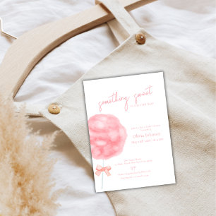 Aquarell Sweet Bow Cotton Candy Baby Dusche Einladung
