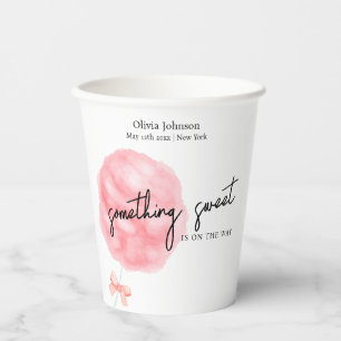 Aquarell Sweet Bow Cotton Candy Baby Dusche Pappbecher