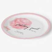 Aquarell Sweet Bow Cotton Candy Baby Dusche Pappteller (Schrägansicht)