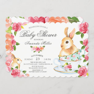 Aquarell Sweet Bunny Baby Dusche Tee Party Einladung
