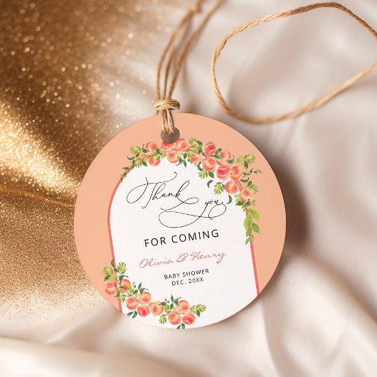 Aquarell Sweet Little Peach Vielen Dank für Ihre U Geschenkanhänger