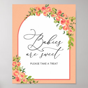 Aquarell Sweet Peach Baby Dusche Sweet Leckerei Poster