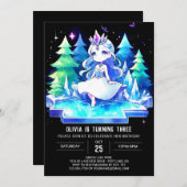 Aquarell Sweet Princess Birthday Einladung (Vorne/Hinten)