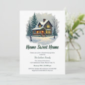 Aquarell Sweet Zuhause Winter Housewarming Party Einladung (Stehend Vorderseite)