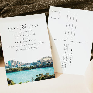 Aquarell Sydney Australien Skyline Reiseziel Postkarte