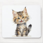 Aquarell-Tabby-Kätzchen Mousepad (Vorne)
