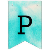 Aquarell-tadelloses Aqua und rosa Geburtstag Wimpelkette (Dritte Fahne)