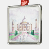 Aquarell Taj Mahal Silbernes Ornament (Links)