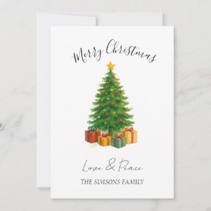 Aquarell-Tannen-Weihnachtsbaum Feiertagskarte