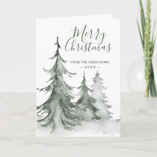 Aquarell-Tannen Winter, Weihnachtsfeier Feiertagskarte
