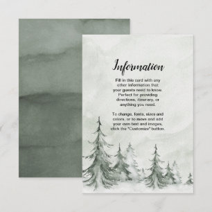 Aquarell-Tannen Winterhochzeit Einladung