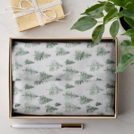 Aquarell-Tannenbaum-Seidenpapier Wald Forst  Seidenpapier