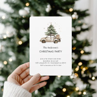 Aquarell-Tannenbaum-Vintage-Auto-Weihnachten