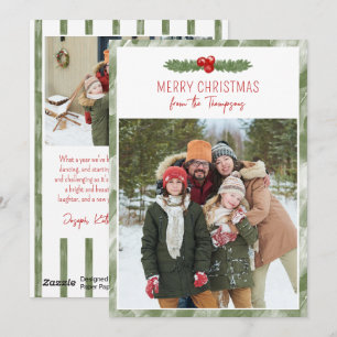 Aquarell-Tannennadeln Frohe Weihnachten Foto