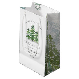 Aquarell-Tannenwald-Weihnachten Kleine Geschenktüte